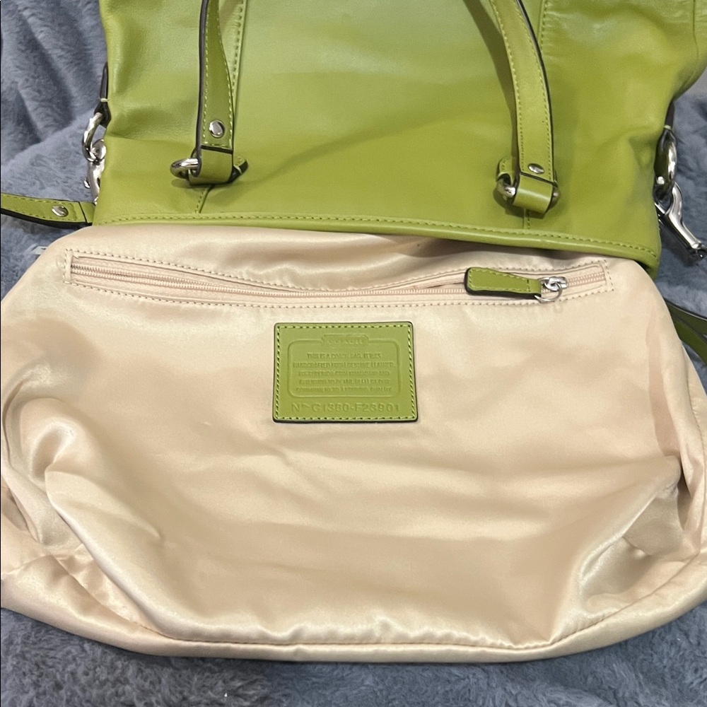 Coach Lime Green Leather Daisy Spectator Satchel Bag - Picture 11 of 12